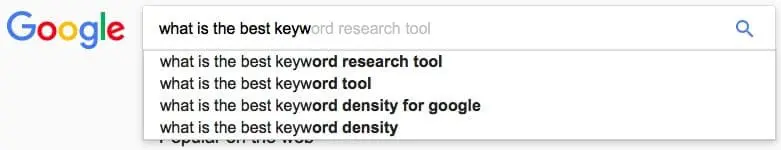 Best Free Keyword Search Tool - image of a google search