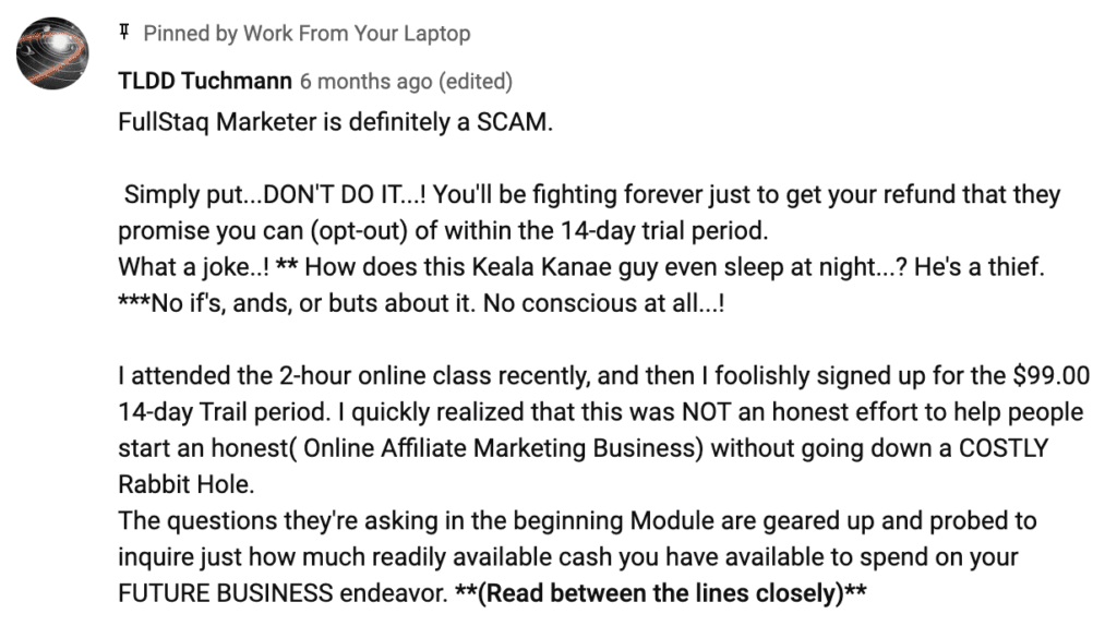 Fullstaq Marketer complaints