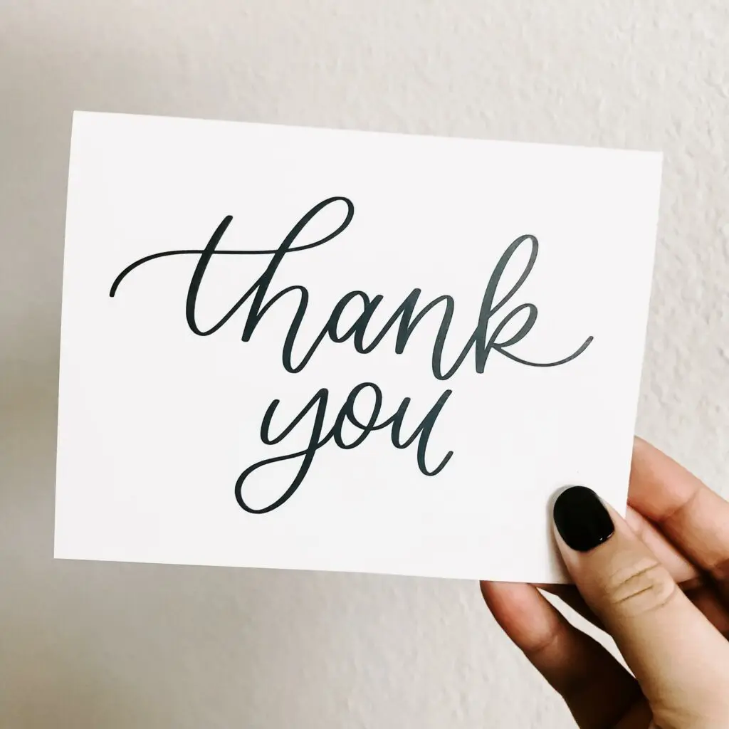thank you note