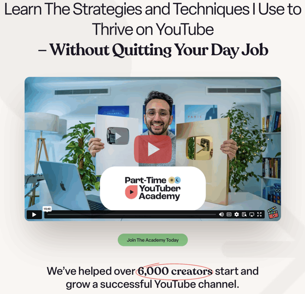 Part time YouTuber Academy review