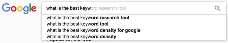 Best Free Keyword Search Tool - image of a google search