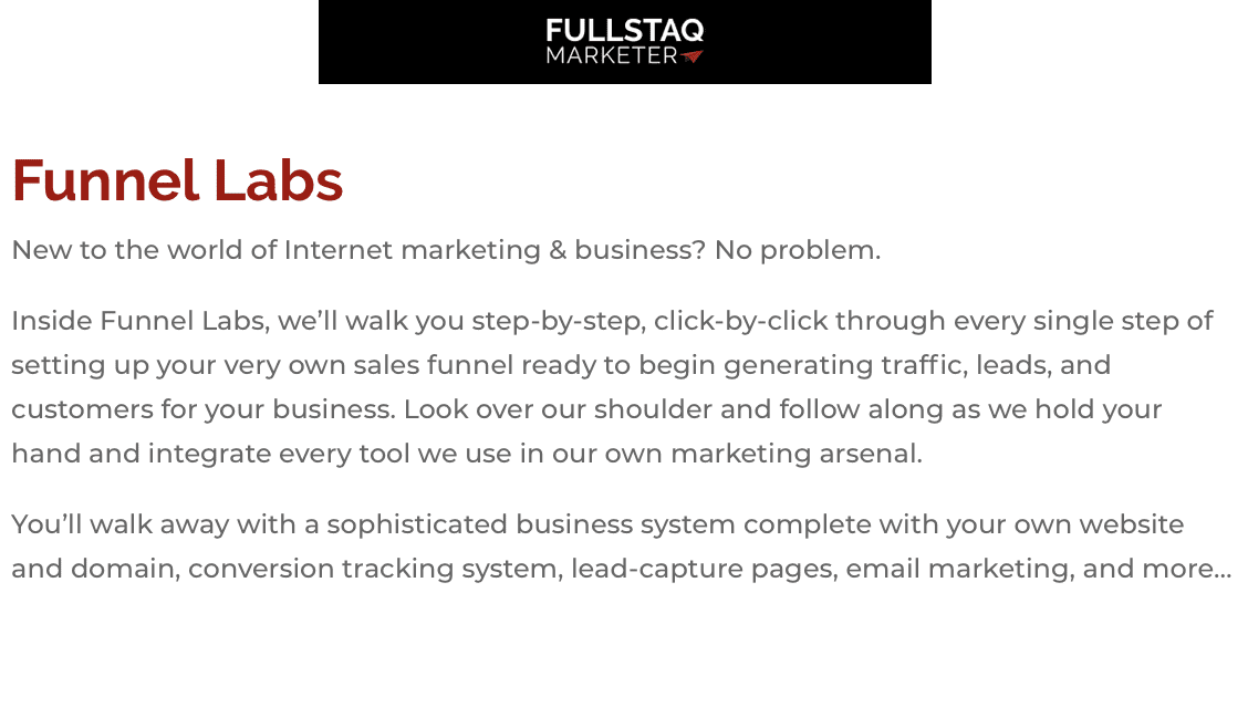 Fullstaq Marketer scam - funnel labs