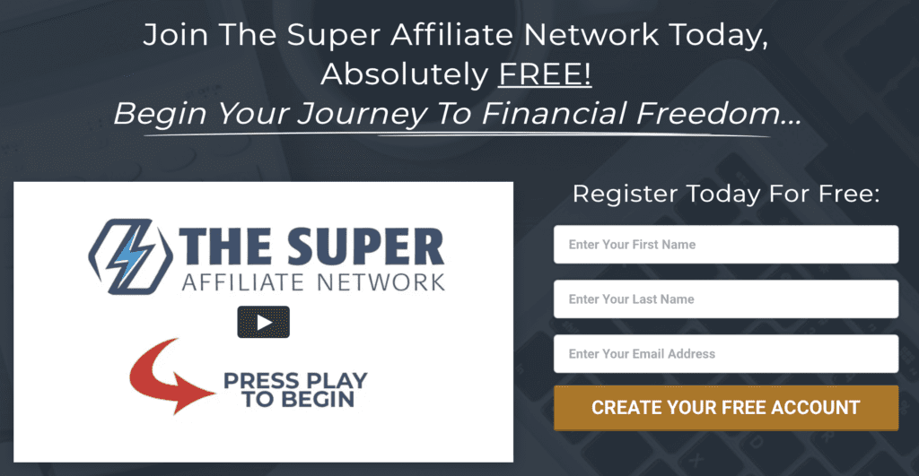 super affiliate network enrollment page
