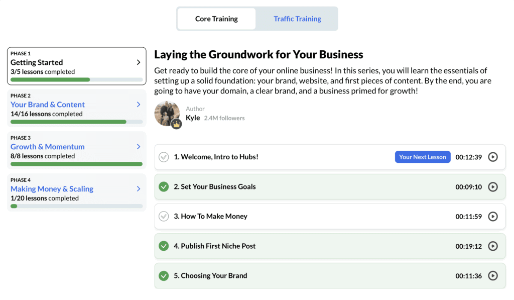 wealthy affiliate review core training