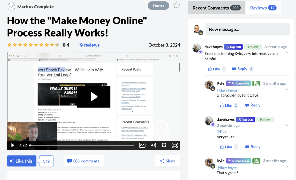 wealthy affiliate review core training