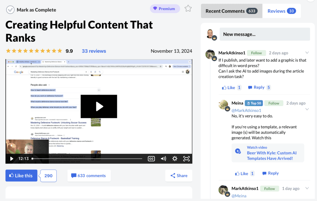 wealthy affiliate review core training