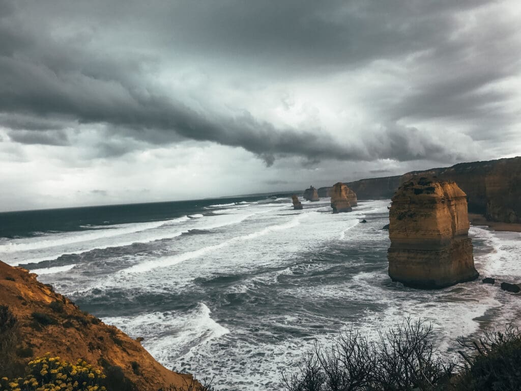 australia twelve apostles clouds
