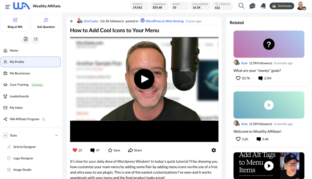 Wordpress Wisdoms Inside Wealthy Affiliate