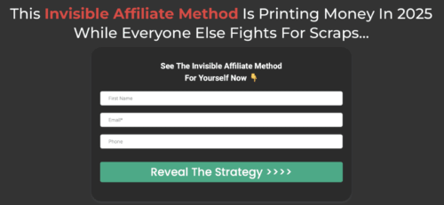 invisible affiliate system review screenshot